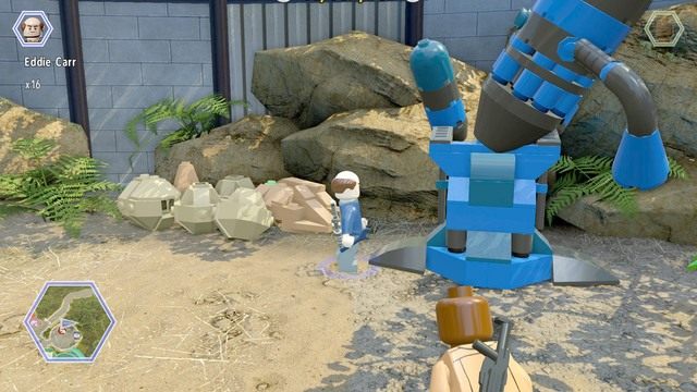 Napraw niebieską maszynę jako Udesky by otrzymać drugi przedmiot - Wschodni bulwar | Jurassic World - sekrety - LEGO Jurassic World - poradnik gry