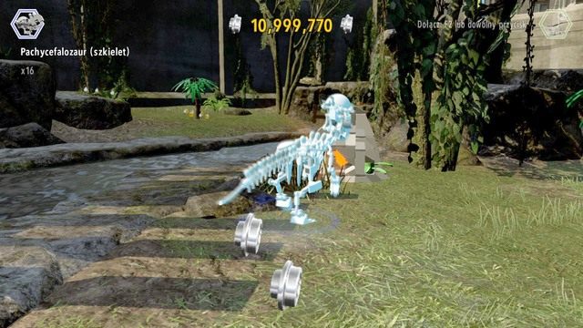 Niszcz pokazane na obrazku głazy Pachycefalozaurem by otrzymać szósty złoty klocek - Zachodni bulwar | Jurassic World - sekrety - LEGO Jurassic World - poradnik gry
