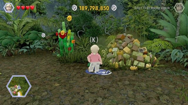 Podejdź do odchodów dinozaura jako Ellie i wykop z nich przedmiot wymagany do jego uleczenia - Terytorium Ankylozaura | Jurassic Park III - sekrety - LEGO Jurassic World - poradnik gry