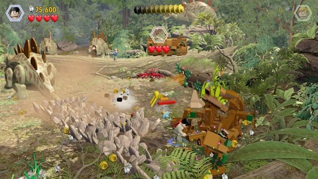 Żeby pokonać stegozaura musisz wykonać serię pewnych kroków - Isla Sorna | Jurassic Park The Lost World - opis przejścia - LEGO Jurassic World - poradnik gry