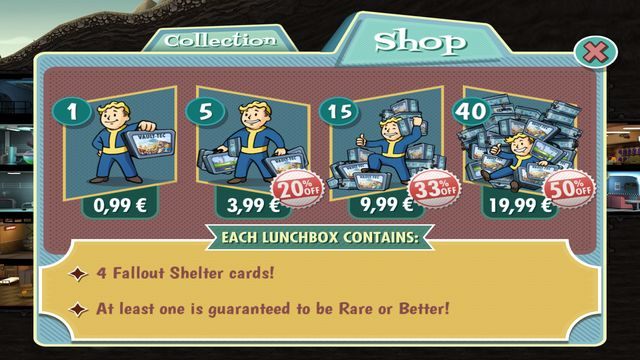 Menu sklepu pozwala na zakup skrzynek. - Skrzynki z zasobami | Zadania poboczne w Fallout Shelter - Fallout Shelter - poradnik do gry