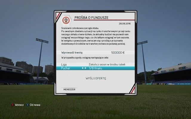 W każdej chwili możemy poprosić zarząd o dodatkowe fundusze, które umożliwią nam przeprowadzenie dodatkowych transferów czy też opłacenie zawodników np - Jak poprosić o dodatkowe fundusze? | Kariera menedżerska w FIFA 16 - FIFA 16 - poradnik do gry