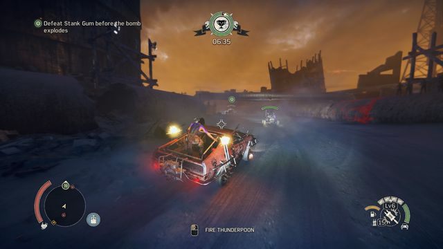 Korzystając z Grzmotu możesz wybrać cel. - W pojeździe | Walka w Mad Max - Mad Max - poradnik do gry