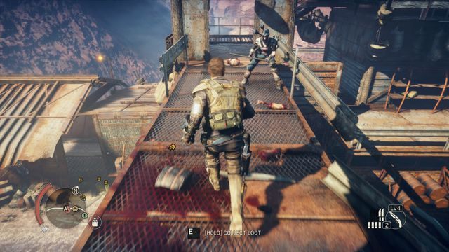Wrogowie rzucający Gromobijce znajdują się na moście, powyżej miejsca walki. - Wielkie Szczyty w Mad Max | Terytorium, którym włada Spojówka - mapy - Mad Max - poradnik do gry