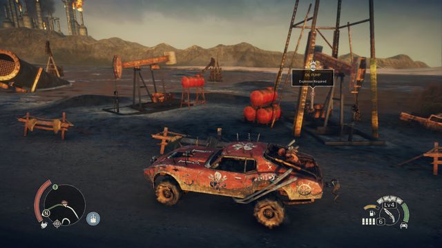 Niszcz pompy nie wysiadając z samochodu. - Wyżyny w Mad Max | Terytorium, którym włada Spojówka - mapy - Mad Max - poradnik do gry