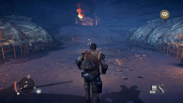 Pierwsza grupa przeciwników zaatakuje zaraz po wejściu na teren obozowiska. - Chrzest ogniowy | Misje na Pustkowiach Mad Max - Mad Max - poradnik do gry