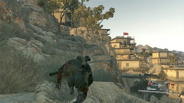 Poruszaj się przy skałach i unikaj zbyt częstych konfrontacji z przeciwnikami - Zabezpieczenie planów rozmieszczenia | Misja 8 - Occupation Forces - Metal Gear Solid V: The Phantom Pain - poradnik do gry