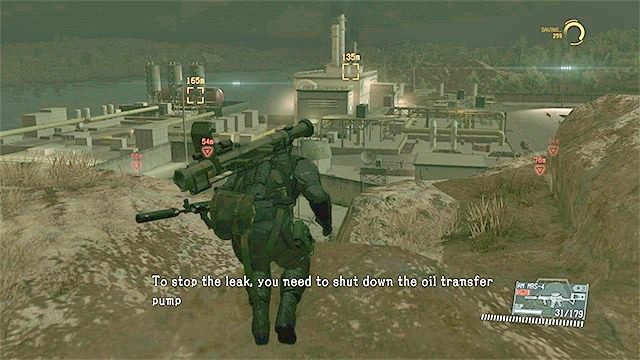 Przeprowadź rekonesans i nie śpiesz się podczas infiltracji pola naftowego - Misja 44 - [Total Stealth] Pitch Dark | Misja 44 | Solucja Metal Gear Solid V - Metal Gear Solid V: The Phantom Pain - poradnik do gry