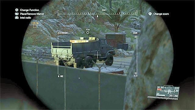Ciężarówka zaparkowana jest niedaleko miejsca rozpoczęcia misji - Pozostałe opcjonalne cele w misji Voices | Misja 20 - Voices | Solucja MGS V - Metal Gear Solid V: The Phantom Pain - poradnik do gry