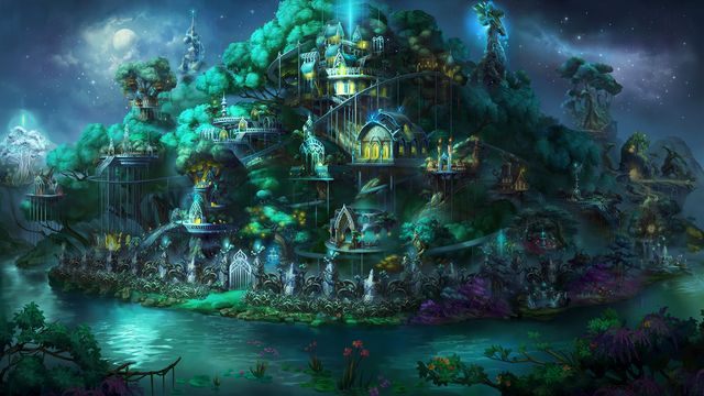 W pełni rozwinięte miasto Sylvan. - Sylvan - Rozwój miasta w Might & Magic Heroes VII | Sylvan - Might & Magic: Heroes VII - poradnik do gry