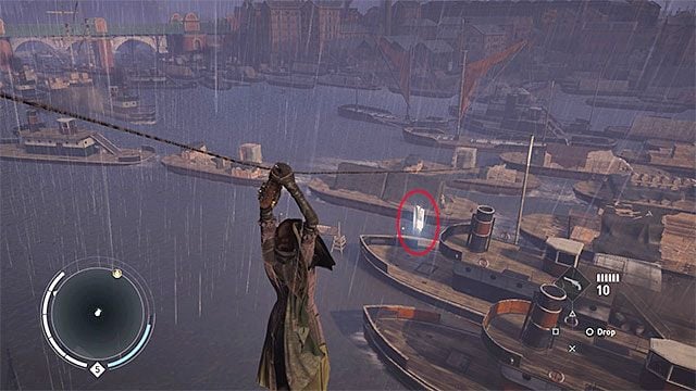 Zakłócenie to znajduje się w centralnej części Tamizy i jest bardzo wysoko zawieszone - Tamiza (The Thames) | Zakłócenia Helixa | Assassins Creed Syndicate - Assassins Creed: Syndicate - poradnik do gry