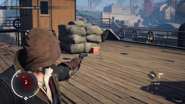 Wystrzel w skrzynię z dynamitem, aby zniszczyć kontrabandę. - Misje dochodu | Inne misje | Assassins Creed Syndicate - Assassins Creed: Syndicate - poradnik do gry