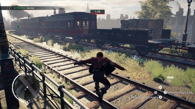 Jak najszybciej wskocz na tory i złap pociąg. - 02 - Operacja: Lokomotywa | Wspomnienia królowej Wiktorii - Assassins Creed: Syndicate - poradnik do gry