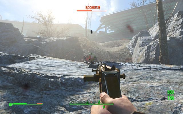 Dobra strategia to samemu schować się tak, by widzieć tylko głowę przeciwnika - Technika walki w Fallout 4 | Walka - Fallout 4 - poradnik do gry
