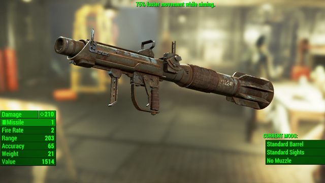 Typ: Wyrzutnia rakiet - Broń palna - ciężka w Fallout 4 | Unikalne bronie - Fallout 4 - poradnik do gry