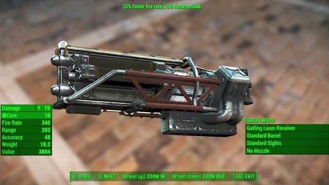 Typ: Laser Gatlinga - Broń palna - ciężka w Fallout 4 | Unikalne bronie - Fallout 4 - poradnik do gry