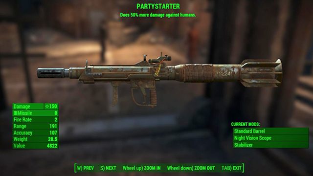 Typ: Wyrzutnia rakiet - Broń palna - ciężka w Fallout 4 | Unikalne bronie - Fallout 4 - poradnik do gry