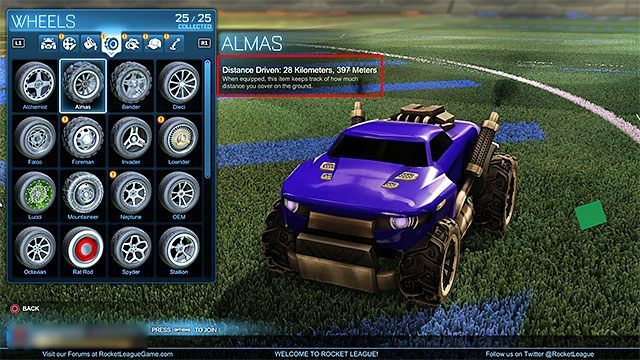 Gra niestety nie pokazuje w oknie statystyk ile kilometrów udało ci się już przejechać - Rocket League: Poradnik trofeowy - Rocket League - poradnik do gry