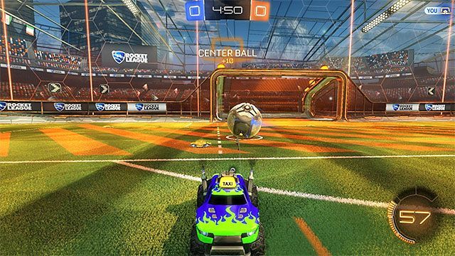 Zawróć, obróć kamerę i zacznij przepychać piłkę w stronę bramki - Rocket League: Poradnik trofeowy - Rocket League - poradnik do gry