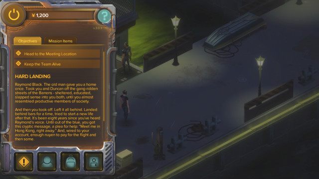 Ekran misji - widoczne są tu cele, opis zadania oraz aktualna kwota pienieżna - Hard Landing - zadanie główne | Docks M1 | Shadowrun Hong Kong - Shadowrun: Hong Kong - poradnik do gry