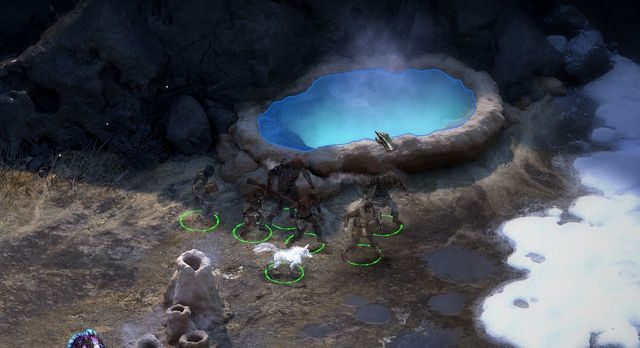Po pokonaniu wszystkich wrogów przeszukaj wszystkie trzy gorące źródła. - Perła termalna (The thermal pearl) - zadanie poboczne | Krzepa M1 - Pillars of Eternity: The White March Part I - poradnik do gry