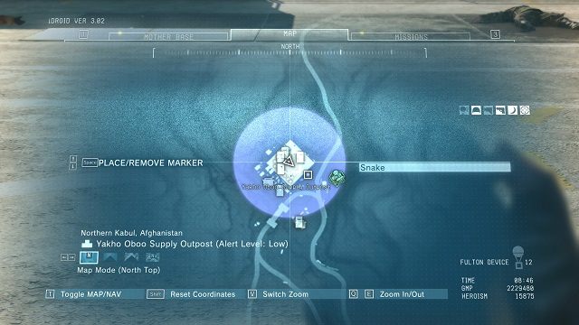 Obszar misji. - Opisy misji (Side-Ops) 61-70 | Poboczne misje | Solucja Metal Gear Solid V - Metal Gear Solid V: The Phantom Pain - poradnik do gry