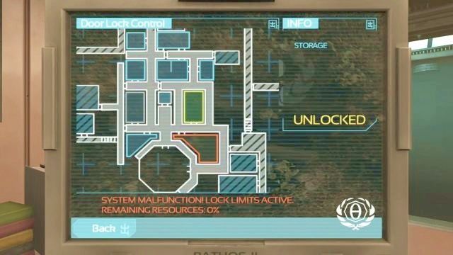 Bezpieczniej jest otworzyć drzwi z poziomu terminalu. - 13 - Laboratorium Theta | Opis przejścia SOMA - SOMA - poradnik do gry