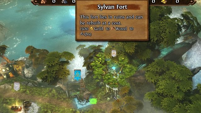 Przejmowanie kolejnych fortów jest kluczem do zwycięstwa na tej mapie. - Niebezpieczeństwa na Morzu i Wojnie (Perils of Waves and War) M2 | Sylvan - Might & Magic: Heroes VII - poradnik do gry