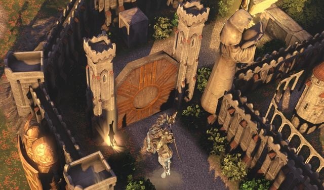 Drewniane drzwi możesz zniszczyć klikając na sztandar przed nimi. - Waga Tajemnicy (The Wages of Secrecy) M15 | Nekropolia | Solucja Heroes VII - Might & Magic: Heroes VII - poradnik do gry