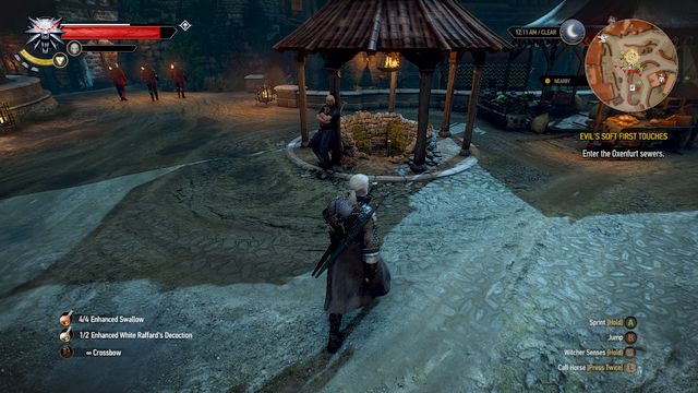Wejście do podziemi przez studnię na Oxenfurckim rynku - Miłe złego początki (Evils Soft First Touches) | Zadania główne | Wiedźmin 3 - Wiedźmin 3: Serca z Kamienia - poradnik do gry