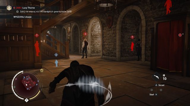 Wejście na schody bez wywoływania alarmu wymaga cierpliwości. - 05 - Cierń w boku | Solucja Assassins Creed Syndicate - Assassins Creed: Syndicate - poradnik do gry