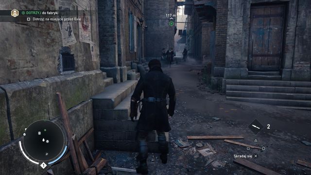 W końcówce wyścigu, tuż przed budynkiem, wykorzystaj otoczenie, aby szybciej wskoczyć na budynek. - 01 - Jest gdzieś, lecz nie wiadomo gdzie... | Solucja Assassins Creed Syndicate - Assassins Creed: Syndicate - poradnik do gry