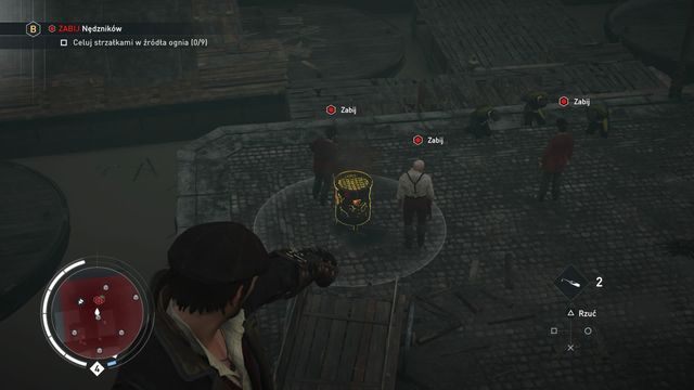 Strzelając strzałką w źródło ognia szybko wyeliminujesz grupę przeciwników. - 04 - Wiadomości prosto z drutu | Solucja Assassins Creed Syndicate - Assassins Creed: Syndicate - poradnik do gry