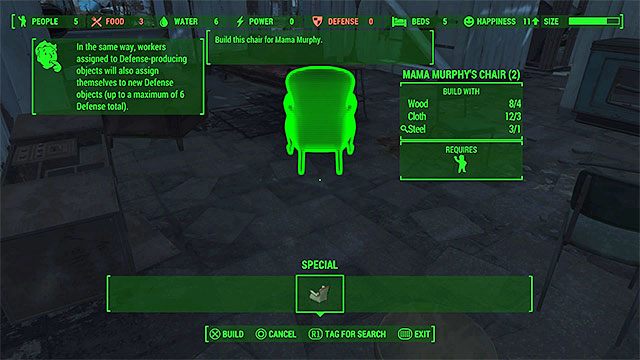 Umieść fotel gdzieś wewnątrz budynku - Mama Murphy | Solucja Fallout 4 - Fallout 4 - poradnik do gry