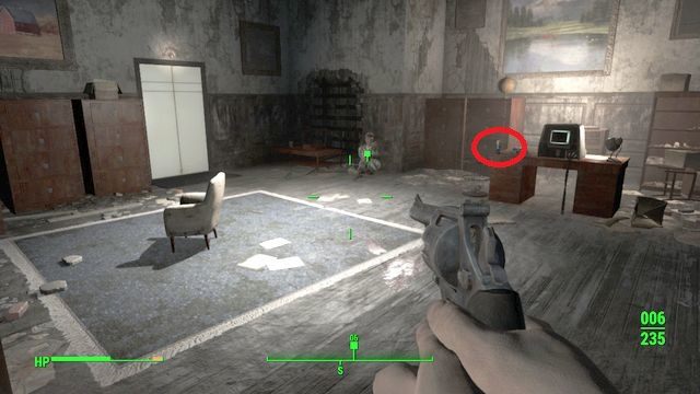 Biuro Jacka, gdzie znajdziesz między innymi figurkę Charyzmy - Tajemnica domu Cabotów | Solucja Fallout 4 - Fallout 4 - poradnik do gry