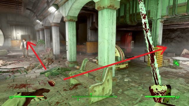 Do piwnicy prowadzą dwie drogi: prosto koło wagonu metra lub w prawo - Podkop stulecia | Solucja Fallout 4 - Fallout 4 - poradnik do gry