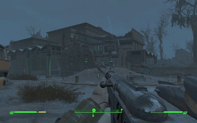 Wejście do ruin szkoły - jednocześnie do krypty 75 - Krypta 75 (Gimnazjum w Malden) | Solucja Fallout 4 - Fallout 4 - poradnik do gry