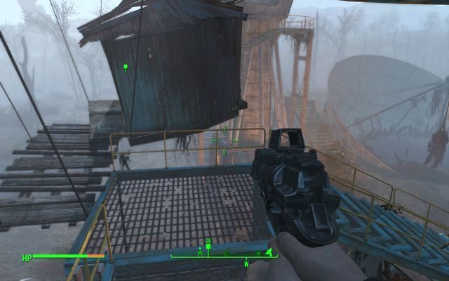 Domek mutantów zamocowany na konstrukcji anteny - Zaginiony Patrol - Fallout 4 - poradnik do gry