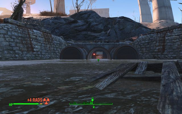 Wejście jest częściowo zanurzone w wodzie - Błądzić jest rzeczą ludzką (Przymierze) | Solucja Fallout 4 - Fallout 4 - poradnik do gry