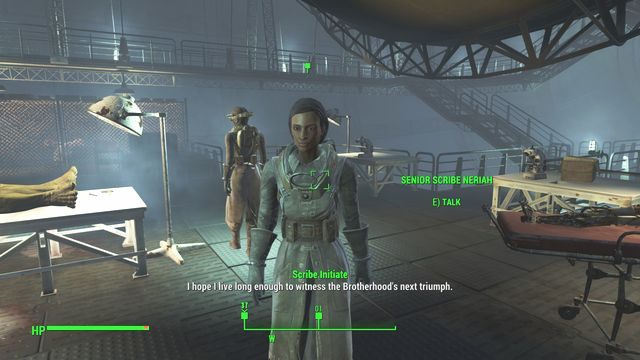 Neriah przebywa na górnym poziomie pokładu głównego statku Prydwen - Znajdź próbki krwi w dobrym stanie dla skryby Neriah | Solucja Fallout 4 - Fallout 4 - poradnik do gry