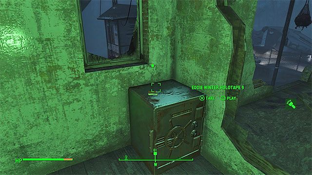 Holotaśma jest na dużym sejfie w rogu pomieszczenia - Najwyższy czas - Nick Valentine | Zadania towarzyszy | Solucja Fallout 4 - Fallout 4 - poradnik do gry