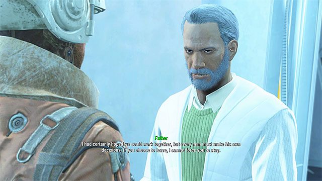 Jeśli odmówisz Ojcowi to nie będziesz mógł zostać na dłużej w Instytucie - Człowiek i instytucja | Główny wątek fabularny Fallout 4 - Fallout 4 - poradnik do gry