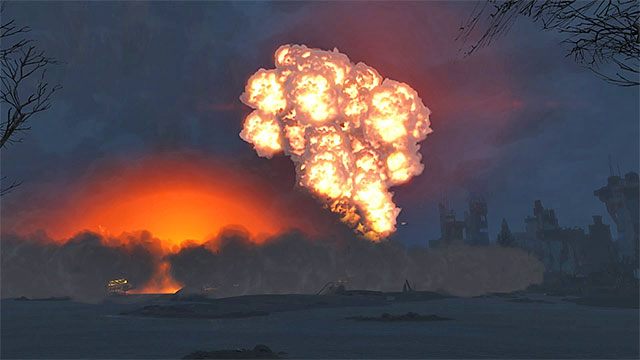 Po tym jak zostaniesz przeteleportowany na spokojnie obejrzysz eksplozję - Ostatni lot Bractwa | Zadania frakcji Instytutu | Solucja Fallout 4 - Fallout 4 - poradnik do gry