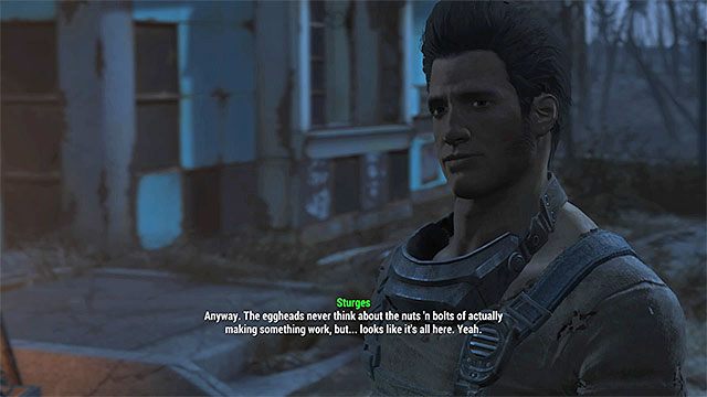 Spotkaj się ze Sturgesem i pokaż mu plany Virgila - Poziom molekularny - wybór frakcji do pomocy przy budowie przechwytywacza sygnału | Główny wątek fabularny - Fallout 4 - poradnik do gry