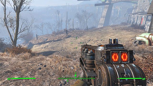 Przy budynku mieszkalnym wpadniesz na Minutemanów lub na pospolitych bandytów - Przygwożdżenie | Zadania frakcji Instytutu | Solucja Fallout 4 - Fallout 4 - poradnik do gry