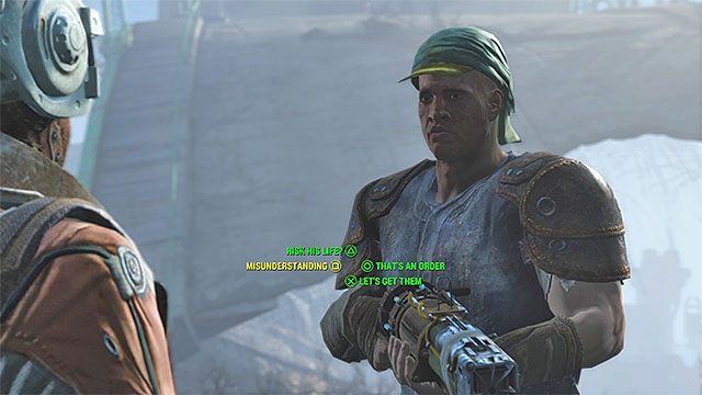 Najlepiej jest użyć Charyzmy i spławić w ten sposób Minutemanów - Przygwożdżenie | Zadania frakcji Instytutu | Solucja Fallout 4 - Fallout 4 - poradnik do gry