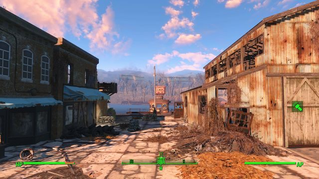 Przystań składa się z trzech niewielkich budynków położonych blisko rzeki - Przystań Egret Tours | Południowy Boston - Sektor 9 | Mapy Fallout 4 - Fallout 4 - poradnik do gry