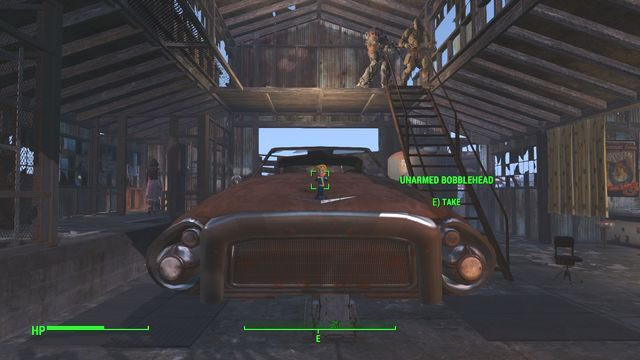W największym garażu, na masce samochodu po środku, znajdziesz Figurkę Walki Wręcz (Unarmed Bobblehead) - Garaż Atomowych Kotów | Południowy Boston - Sektor 9 | Mapy Fallout 4 - Fallout 4 - poradnik do gry