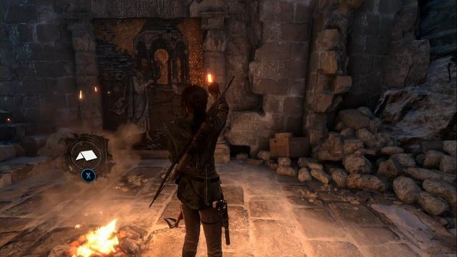 Niemożliwy do przegapienia, znajduje się zaraz przy ognisku (obozie Korytarz Panteonu) - Artefakty, freski i skrzynie | Opuszczona kopalnia | Rise of the Tomb Raider - Rise of the Tomb Raider - poradnik do gry