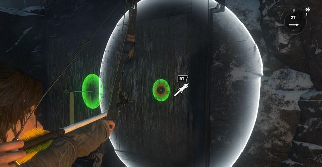 Pozostaje już tylko wydostać się dalej kilka razy korzystając ze strzał wbijanych w drewnianą powierzchnię - Rise of the Tomb Raider: Użyj planetarium | Ścieżka Nieśmiertelnych - Rise of the Tomb Raider - poradnik do gry